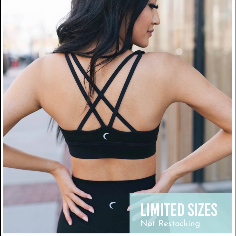 NWT Zyia Black Light n Tight Black Strappy Bra XXL